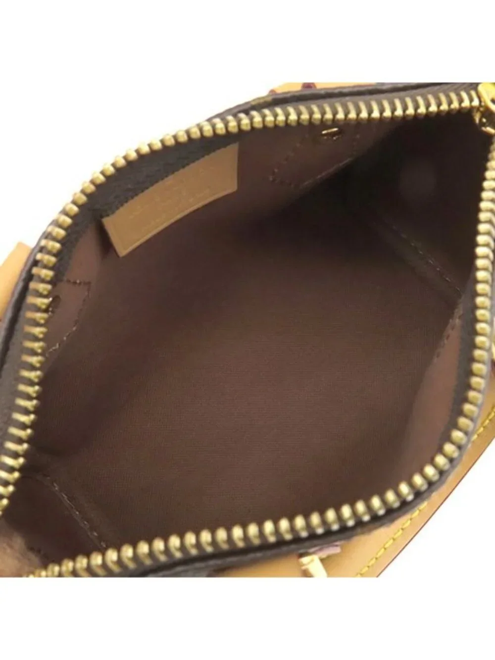Louis Vuitton 2-Way Bag Nano Speedy Monogram Canvas Gold Shoulder Handbag Brown